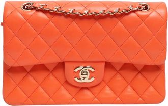 Chanel quilted-design chain-strap bag - women - Lambskin - One Size - Orange