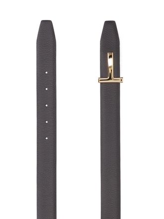 Tom Ford Mens Pebbled Calf Leather Belt Black