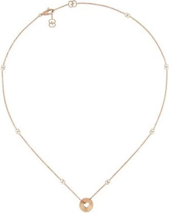 Gucci Icon 18kt Rose Gold Open Heart Chain Necklace - Ybb729373001