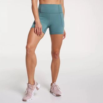 Calia Italia Calia Essential Biker Shorts Womens Puya Green 5 Inseam High Waisted UPS1101