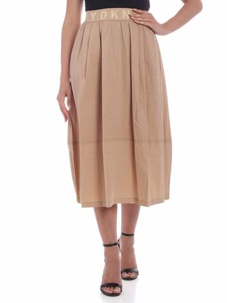 DKNY Logo detail skirt in beige
