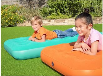 Trade Shop Trade Shop - Materasso Ad Aria Gonfiabile Floccato Per Bambini 158 X 89 X 18cm 2 Colori 67918