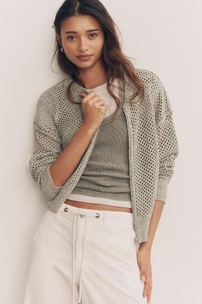 Pilcro Stitchy Bomber Cardigan Sweater