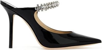Jimmy Choo London Kristal-versierde leren muiltjes - Dames - Muiltjes - Zwart - 36 EU - Leer - Schoenen