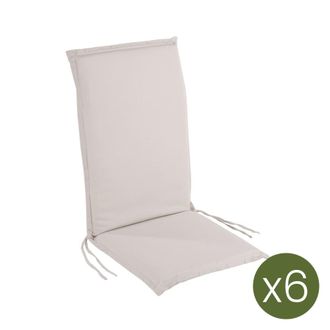 ED&Egrave;N JARD&Iacute; Pack de 6 cojines para sill&oacute;n de jard&iacute;n reclinable olefin crudo
