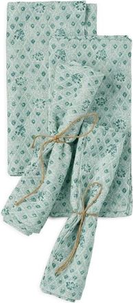 Coyuchi Coral Bell Print Napkins in Sea Green at Nordstrom