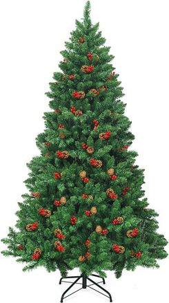Costway Rbol De Navidad Artificial 195 Cm Con Led De 11 Modos De Luz Y 5 Cambios De Color &Aacute;rbol De Navidad Con Soporte De Metal Y Agujas De Pvc - Costway