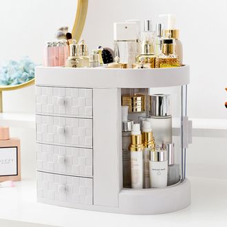 OEM Organizador De Maquillaje Con 4 Cajones, Soporte Para Cosm&eacute;ticos Y Esmaltes De U&ntilde;as, L&aacute;piz Labial, Kit De Maquillaje Acr&iacute;lico, Transparente
