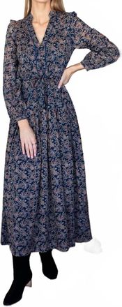 Emerson Fry Frances Basque Dress In Artisan Vines Organic