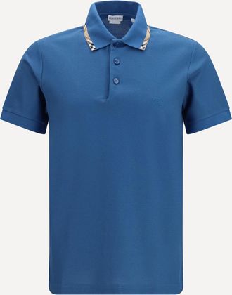 Burberry Polo in cotone con finiture Check Man XL