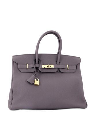 Herm&egrave;s Birkin Handbag Grey Togo with Gold Hardware 35 tote bag