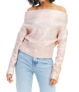 Allison New York Foiled Alba Sweater In Rose Gold