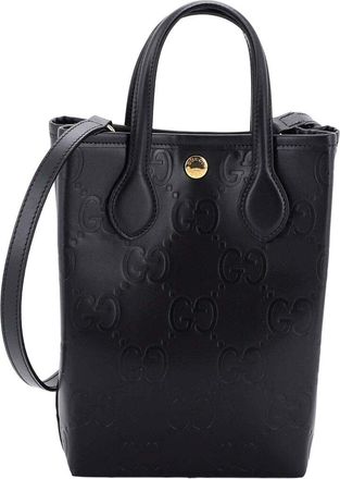 Gucci Vertical Tote Gg Embossed Leather Mini (Authentic Pre-Loved)