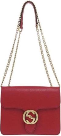 Gucci Pre-owned Vintage Schoudertas - Dames - Vintage Schoudertas - Rood - ONE Size - Leer - Vintage