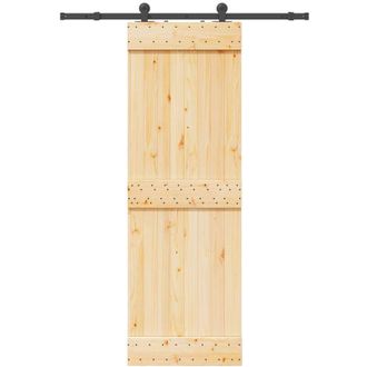 vidaXL Vidaxl - Porta Scorrevole con Set Hardware 70x210 cm Legno Massello Pino