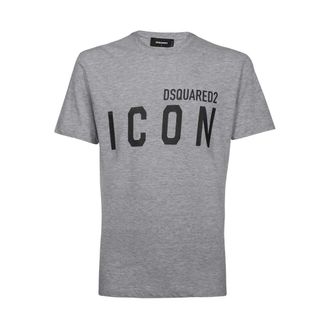 Dsquared2 T-Shirts, male, Gray, Size: M Icon Cotton T-shirt
