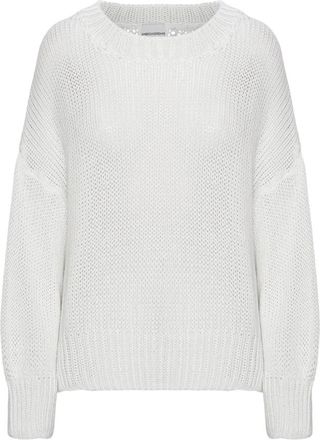 Americandreams Pepper Ronde Hals Katoenen Pullover - Dames - Ronde hals truien - Wit - M - Katoen - Truien & Vesten