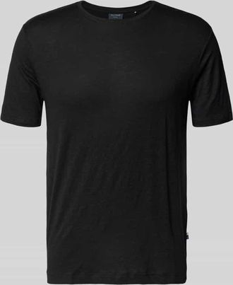 Olymp Level 5 T-Shirt aus Leinen-Elasthan-Mix mit Rundhalsausschnitt in Black, Gr&ouml;&szlig;e XXL