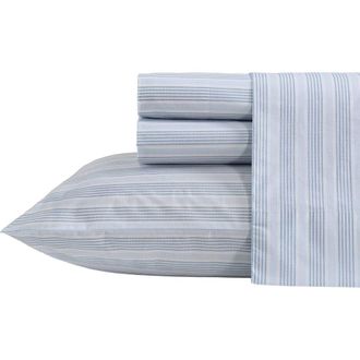 Nautica Richmond Stripe 200 Thread Count Cotton Percale Sheet Set in Blue at Nordstrom Rack, Size Twin X-Long