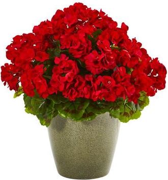 Nearly Natural 17-in Geranium Artificial Plant UV Resistant in Red at Nordstrom