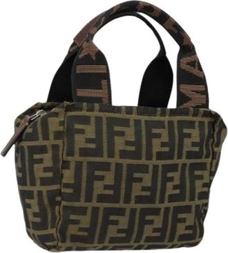 Fendi Pre-owned Mini Bags, female, Brown, Size: ONE SIZE Pre-owned Canvas Mini Bag