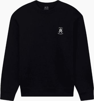 A|X Armani Exchange Mens Embroidered Logo Black Sweatshirt - Size: 36
