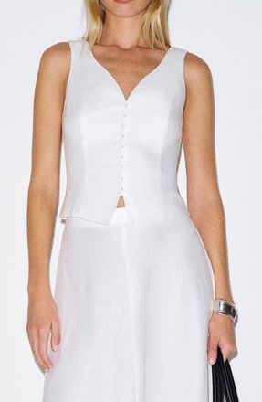 Reformation Indie Linen Top in White at Nordstrom, Size 10