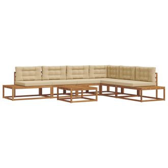 vidaXL Conjunto De Sof&aacute;s De Exterior Natural Y Beige Vidaxl
