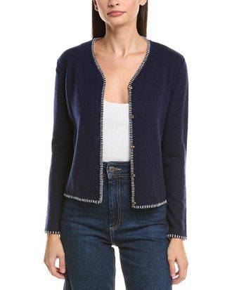 Bruno Magli Blanket Stitch Wool & Cashmere-Blend Cardigan