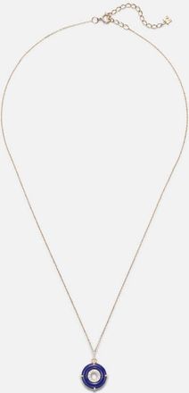 Mateo Bijoux 14kt gold pendant necklace with lapis lazuli and diamonds