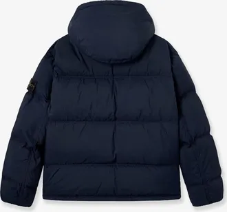 Stone Island Mens Down Jacket Matt Ripstop Cordura Blue Polyamide