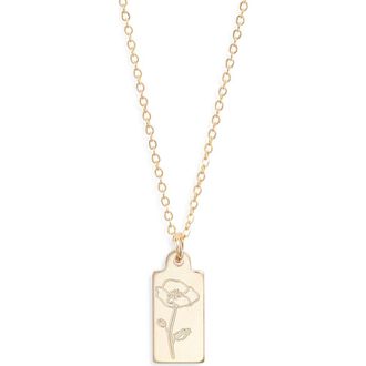 Set & Stones Tawney Birth Flower Pendant Necklace in Gold/august at Nordstrom