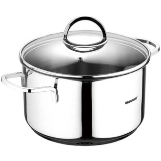 Bergner Bater&iacute;a 6 Piezas De Acero Inoxidable Para Inducci&oacute;n Cazuela Con Tapa &Oslash;16 Cm / Cazuela Con Tapa &Oslash;18 Cm / Cazuela Con Tapa &Oslash;20 Cm