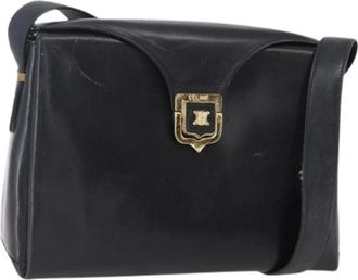 Celine Pre-owned Cross Body Bags, female, Black, Size: ONE SIZE Pre-owned Vintage Leather Cross Body Bag