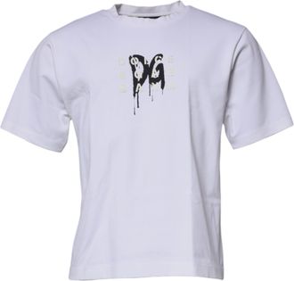 Dolce & Gabbana White DG Logo Crew Neck Short Sleeve Mens T-shirt (Pre-Owned)