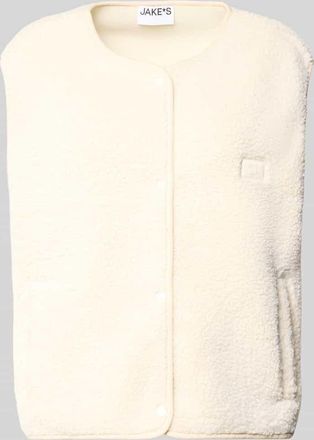 Jake*s Casual Weste aus Teddyfell mit Eingrifftaschen in Ecru, Gr&ouml;&szlig;e XL