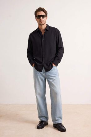 Trendyol MAN Heren Grijs Effen Lang Regular fit Overhemden