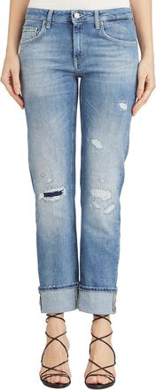 Dondup Womens Coco Special Denim Pants - Light Grey Cotton - Size 25 (Waist)