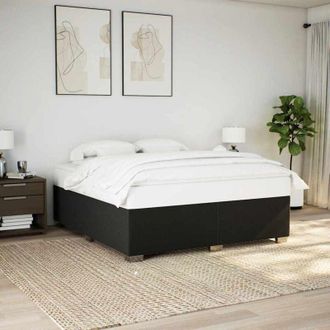 vidaXL Bed Frame without Mattress Black Super King Fabric Vidaxl