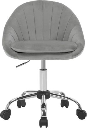 Woltu Woltu - Silla De Oficina Ergon&oacute;mica Acolchada De Terciopelo Giratoria Regulable En Altura, Gris Claro