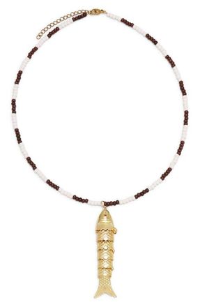 Petit Moments Bait Pendant Necklace in Brown at Nordstrom