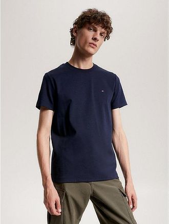 Tommy Hilfiger Slim-fit interlock-gebreid T-shirt met geborduurde vlag