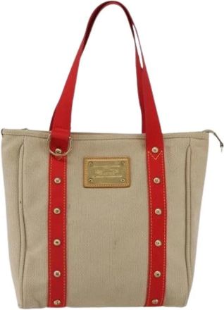 Louis Vuitton Pre-owned Tote Bags, female, Beige, Size: ONE SIZE Pre-owned Canvas Tote Bag