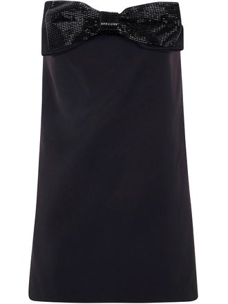Self Portrait Black Crepe Bandeau Mini Dress