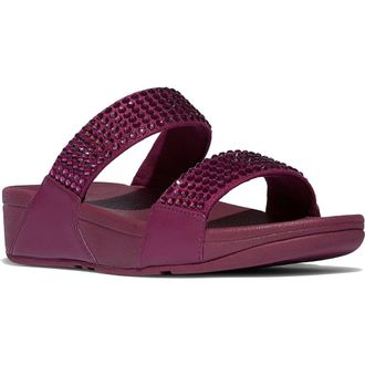 FitFlop Lulu Maxi Crystal Covered Slide Sandal in Ruby at Nordstrom Rack, Size 10