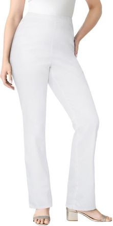 Roaman's Plus Size Comfort Stretch Bootcut Jean in White Denim at Nordstrom, Size 14