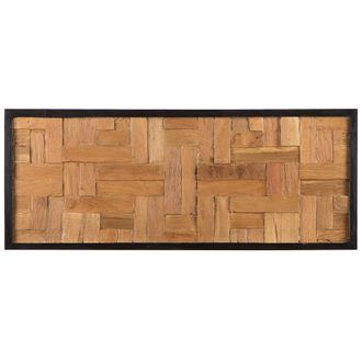 Beliani Decoraci&oacute;n De Pared De Madera Clara De Teca 40 X 100 Cm Rectangular Estilo R&uacute;stico Toluca