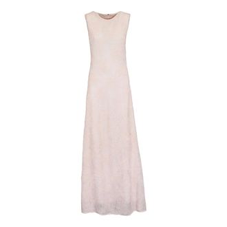 Rotate ROTATE Birger Christensen, Maxi Dresses, female, Pink, Size: S Long Sleeveless Dress