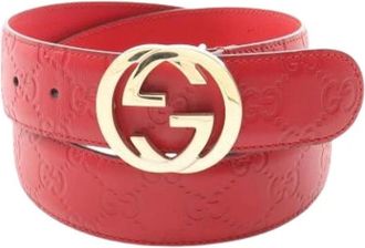 Gucci Pre-owned Belts, female, Red, Size: ONE SIZE Pre-owned Vintage Leather Belt