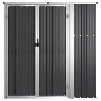 Berkfield Home Garden Tool Shed Anthracite 161x89x161 cm Galvanised Steel in Dark Grey | Size: 161 x 89 x 161 cm
